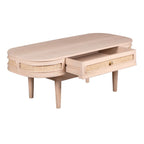 Chester Cane And Wood 1 Drawer Coffee Table - Joe’s Haven