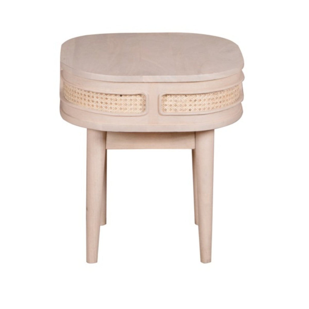 Chester Cane And Wood Bedside Table - Joe’s Haven