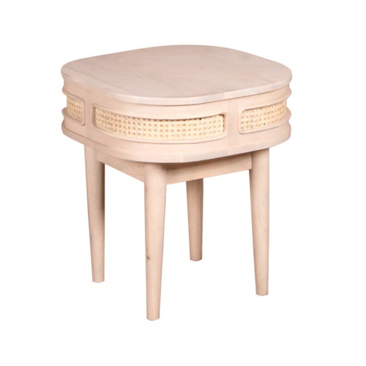 Chester Cane And Wood Bedside Table - Joe’s Haven