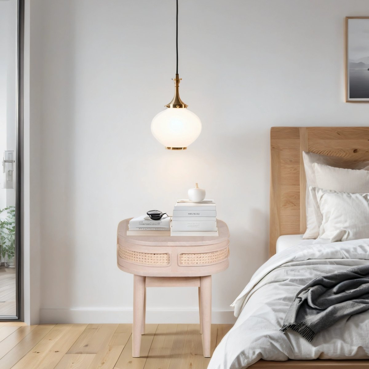 Chester Cane And Wood Bedside Table - Joe’s Haven