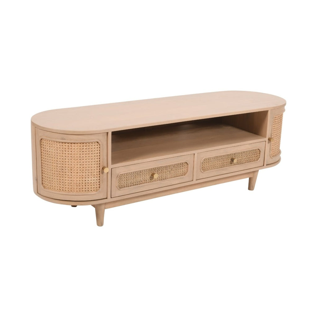 Chester Cane And Wood 2 Drawers TV Cabinet - Joe’s Haven