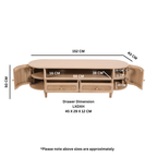 Chester Cane And Wood 2 Drawers TV Cabinet - Joe’s Haven