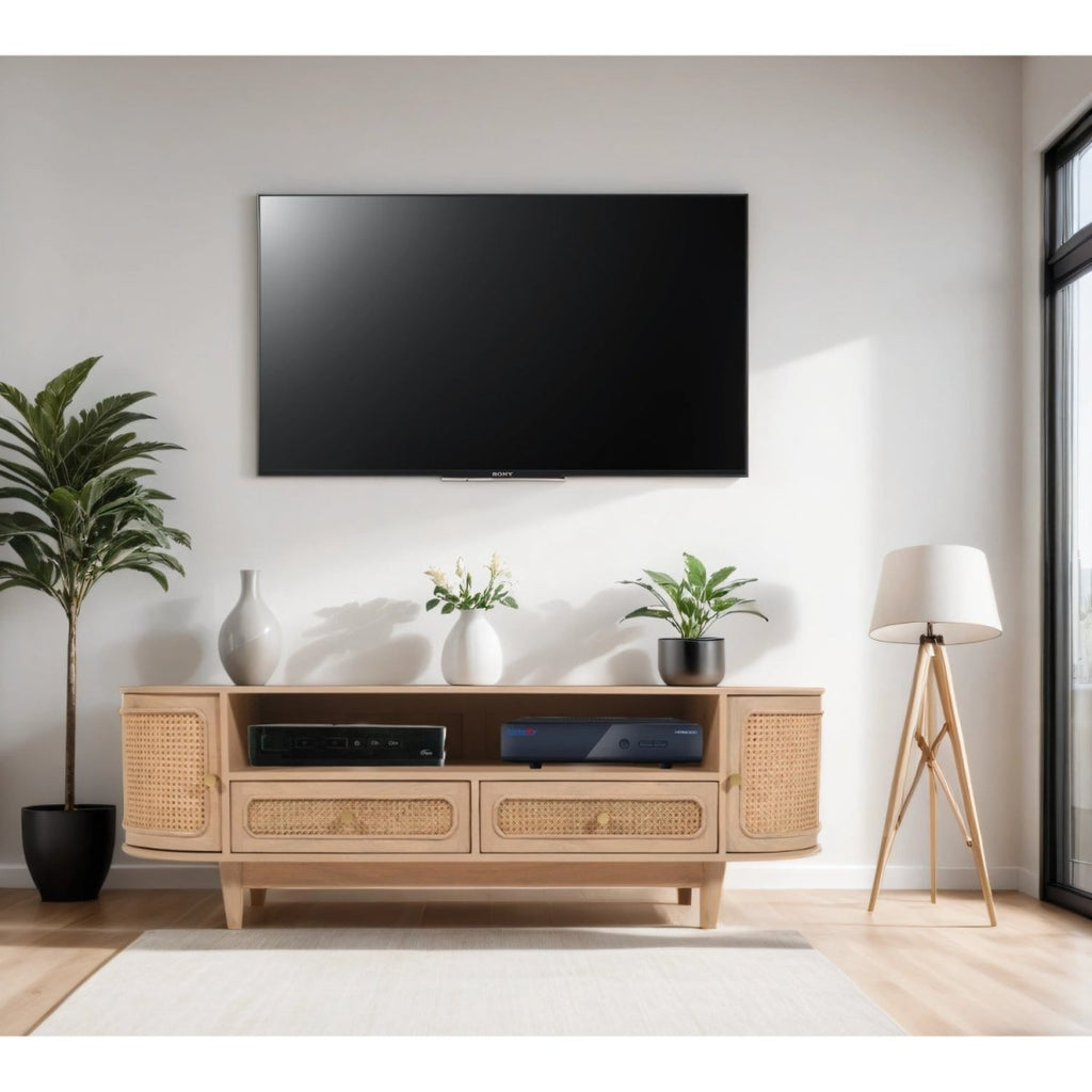 Chester Cane And Wood 2 Drawers TV Cabinet - Joe’s Haven