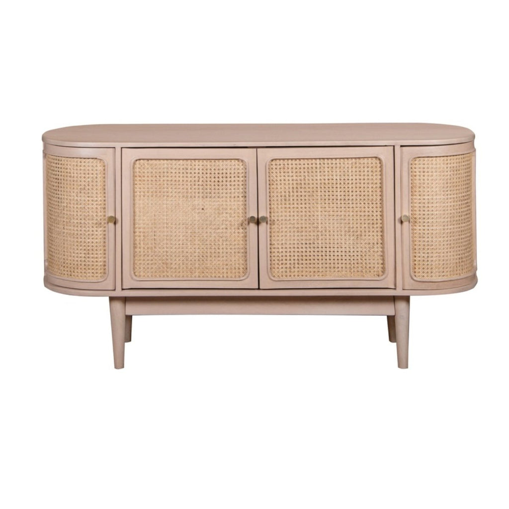 Chester Cane And Wood 4 Doors Sideboard - Joe’s Haven