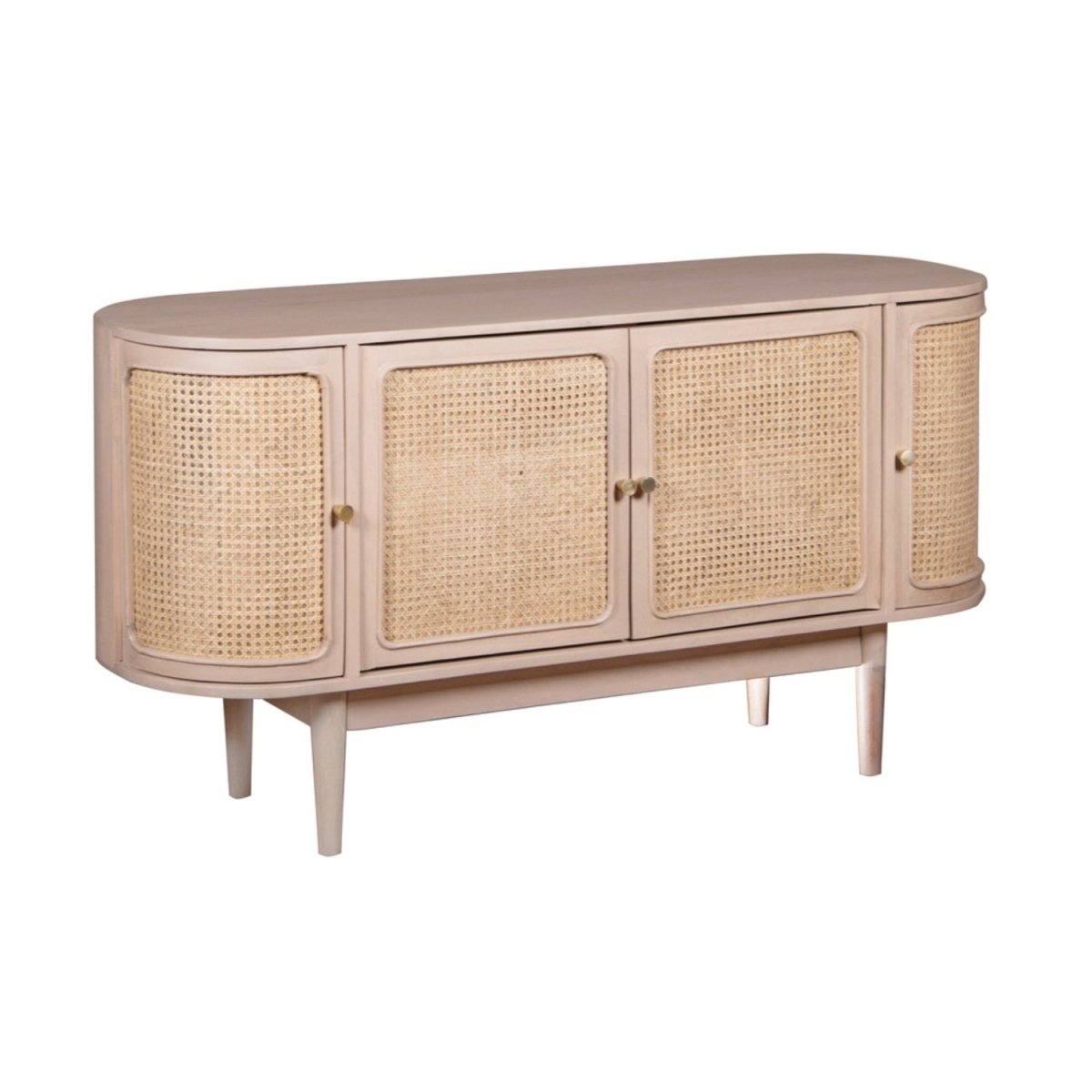 Chester Cane And Wood 4 Doors Sideboard - Joe’s Haven
