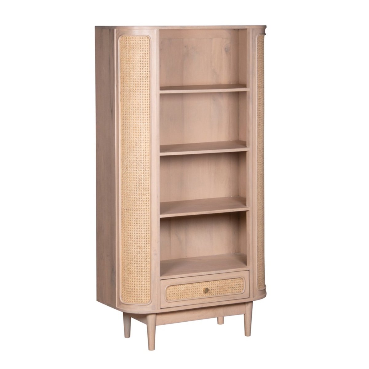 Chester Cane And Wood Bookcase - Joe’s Haven