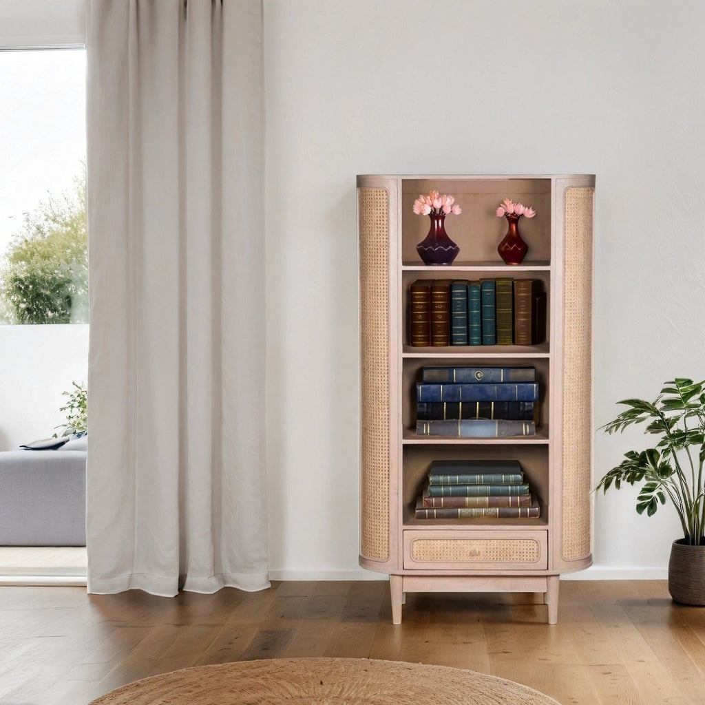 Chester Cane And Wood Bookcase - Joe’s Haven