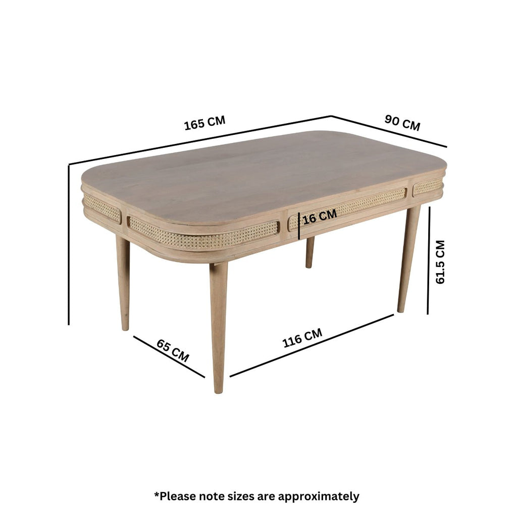 Chester Cane And Wood Dining Table - Joe’s Haven