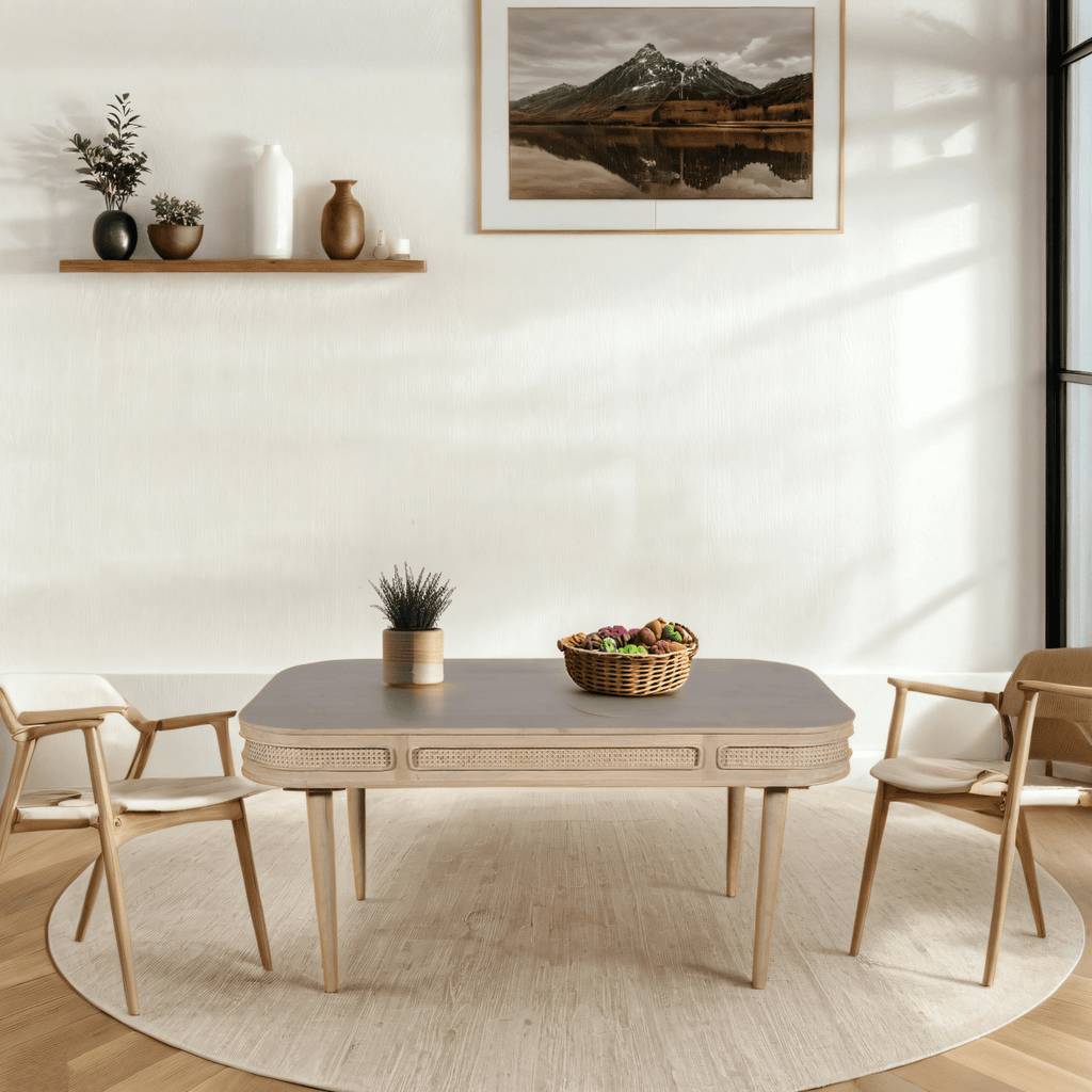 Chester Cane And Wood Dining Table - Joe’s Haven