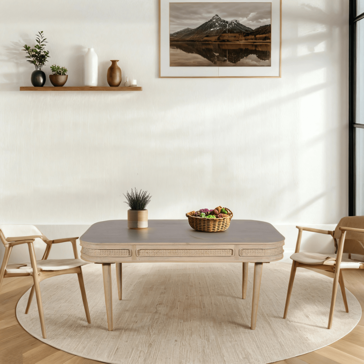 Chester Cane And Wood Dining Table - Joe’s Haven