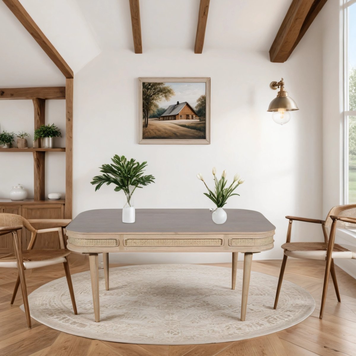 Chester Cane And Wood Dining Table - Joe’s Haven