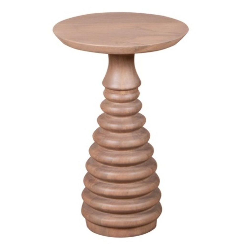 Chester Cane And Wood Pedestal Side Table - Joe’s Haven