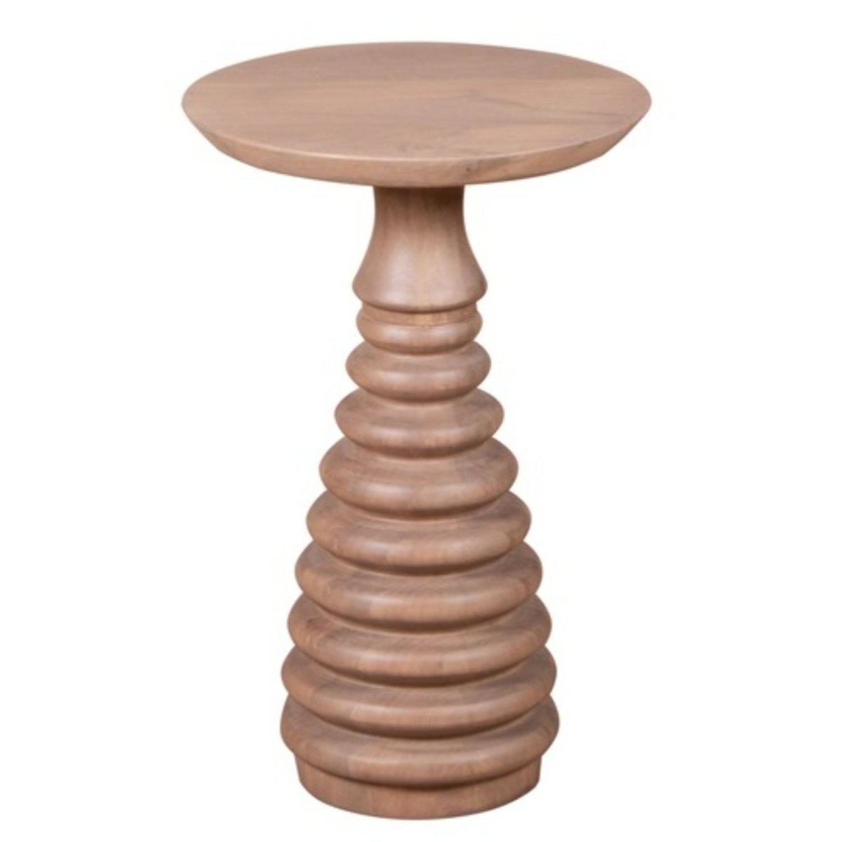 Chester Cane And Wood Pedestal Side Table - Joe’s Haven