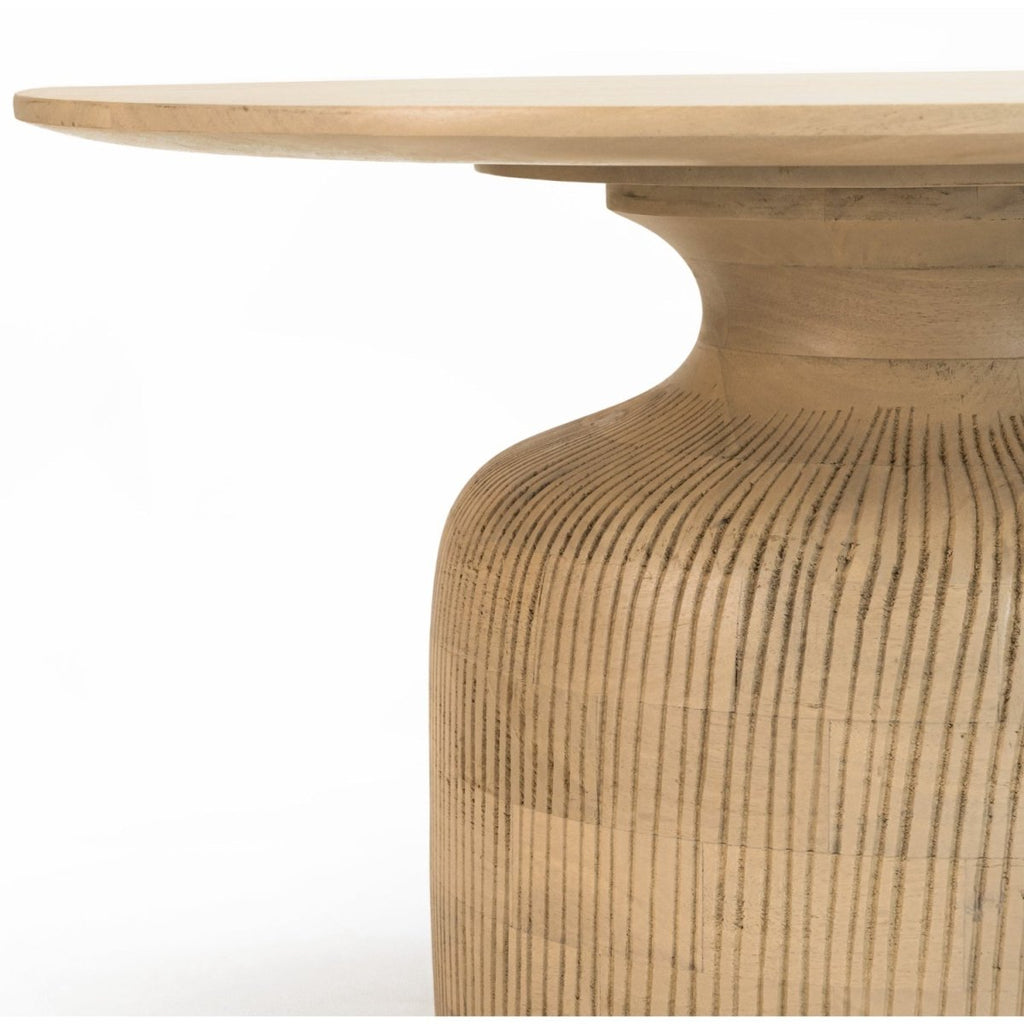 Chester Cane And Wood Round Coffee Table - Joe’s Haven