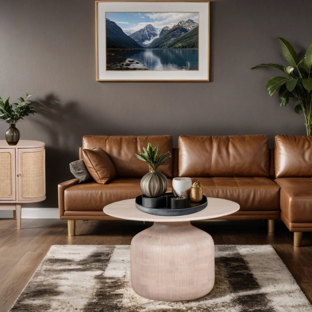 Chester Cane And Wood Round Coffee Table - Joe’s Haven