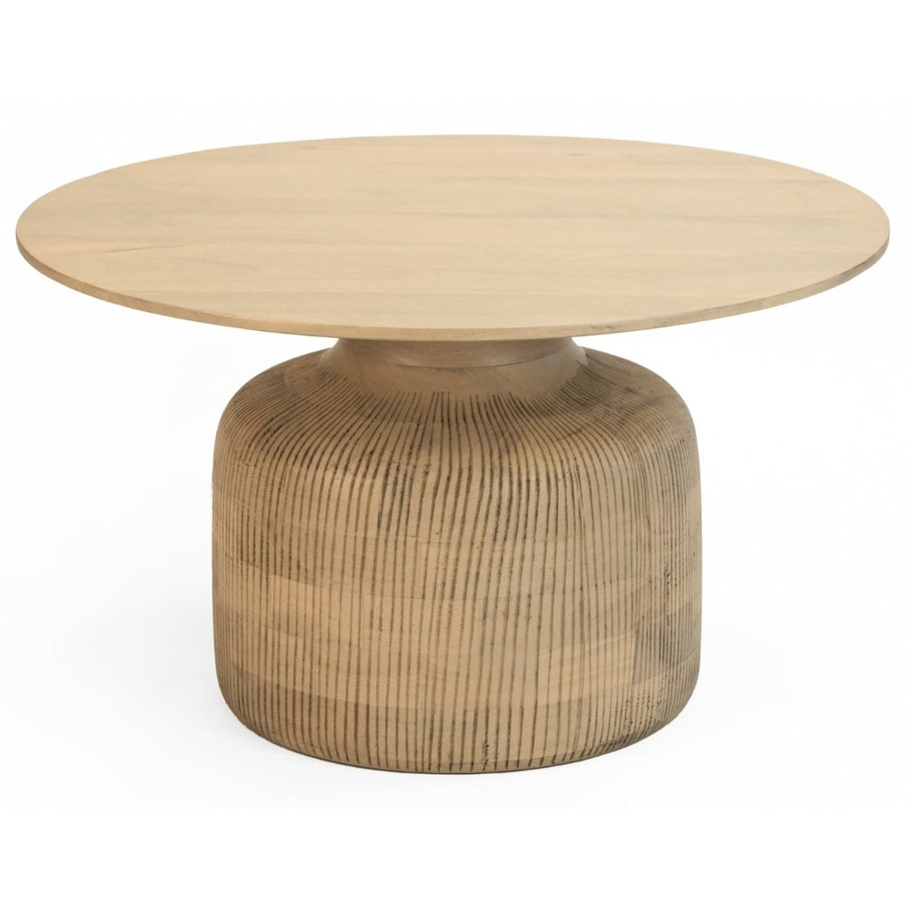 Chester Cane And Wood Round Coffee Table - Joe’s Haven