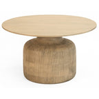 Chester Cane And Wood Round Coffee Table - Joe’s Haven