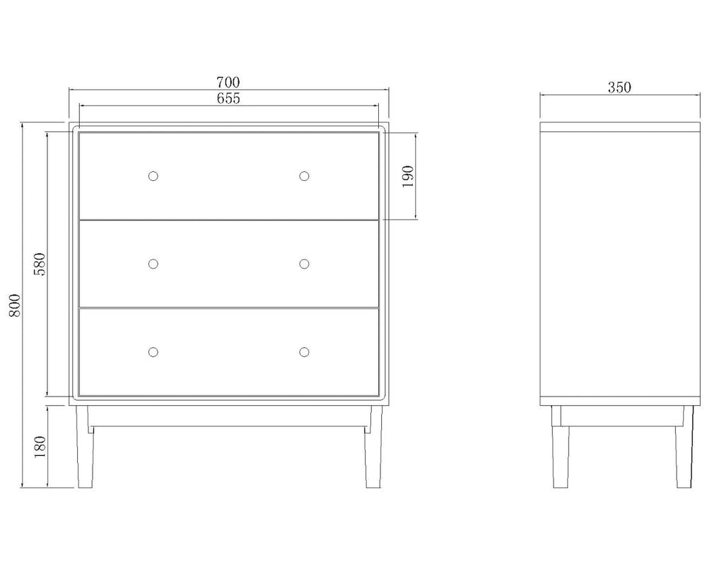 Wright Walnut Chest of 3 Drawers - Joe’s Haven