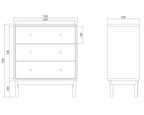 Wright Walnut Chest of 3 Drawers - Joe’s Haven