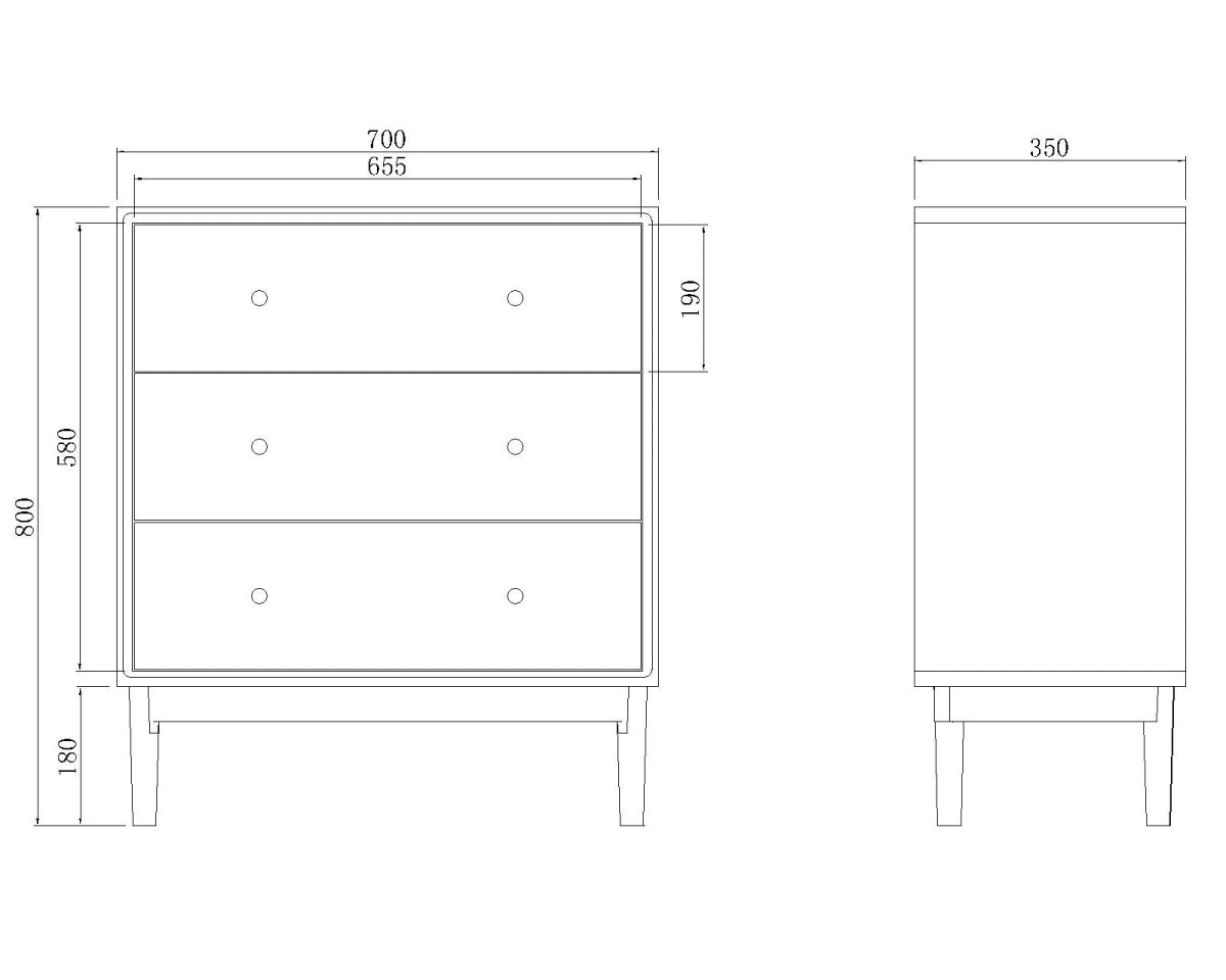 Wright Walnut Chest of 3 Drawers - Joe’s Haven