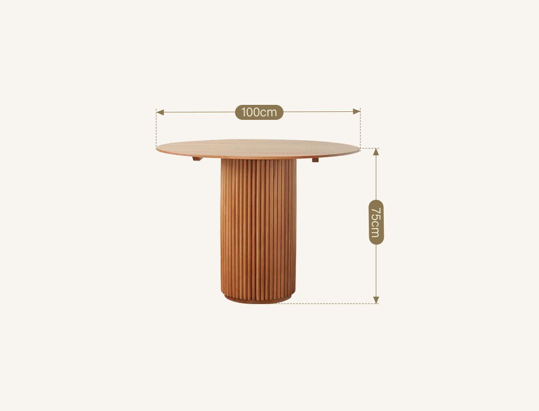 Cane Round Dining Table, Oak - Joe’s Haven