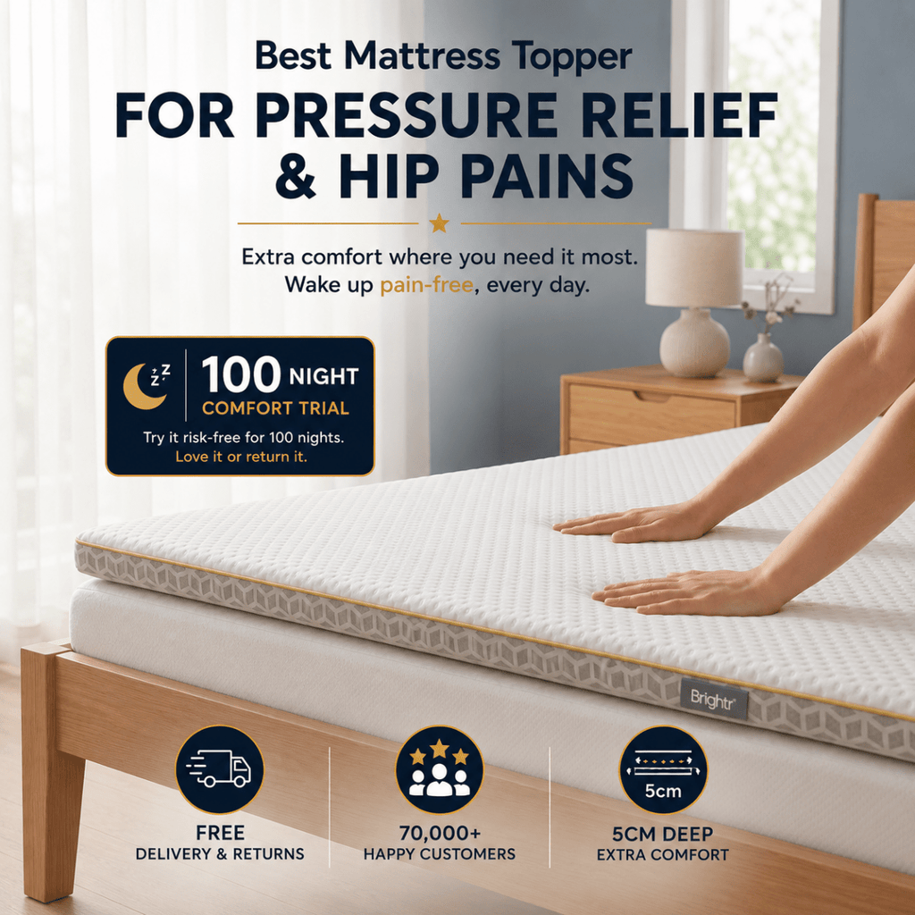 Brightr® Aurora 2 in 1 Best Memory Foam Mattress Topper Soft/Medium Firm - Joe’s Haven