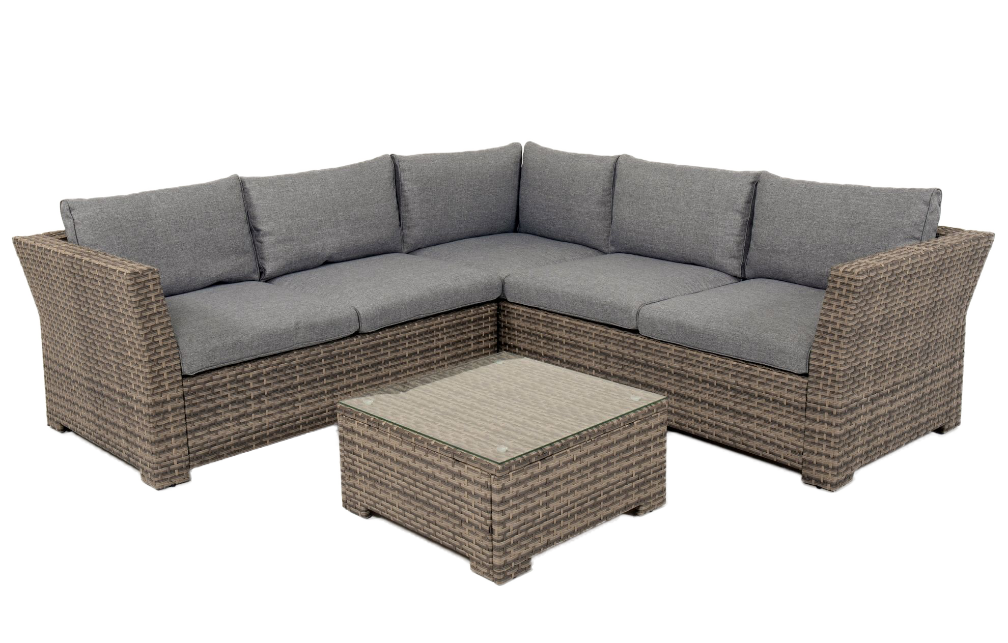 Grey Rattan 5 Seater Corner Garden Sofa Set - Joe’s Haven