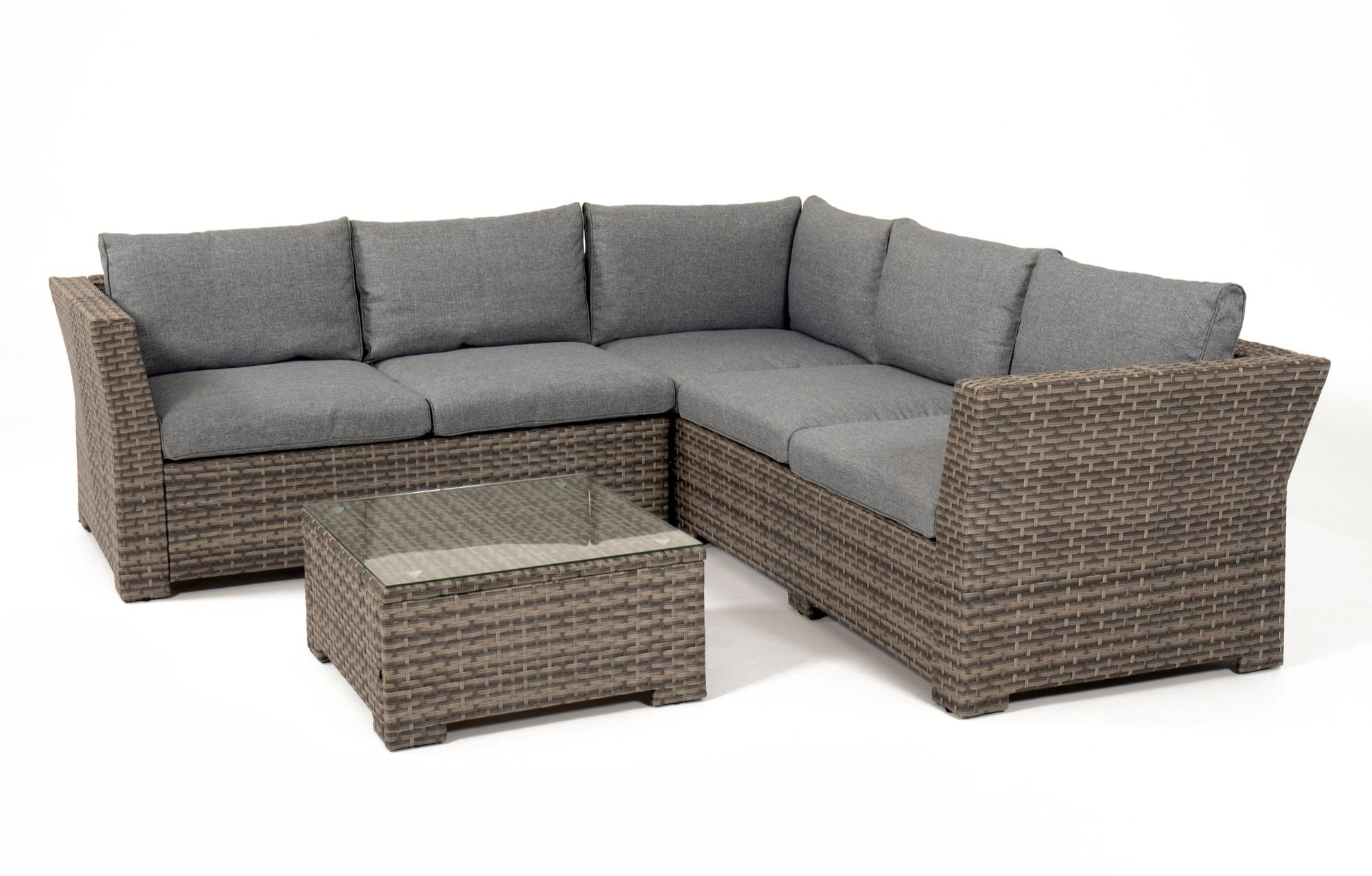Grey Rattan 5 Seater Corner Garden Sofa Set - Joe’s Haven