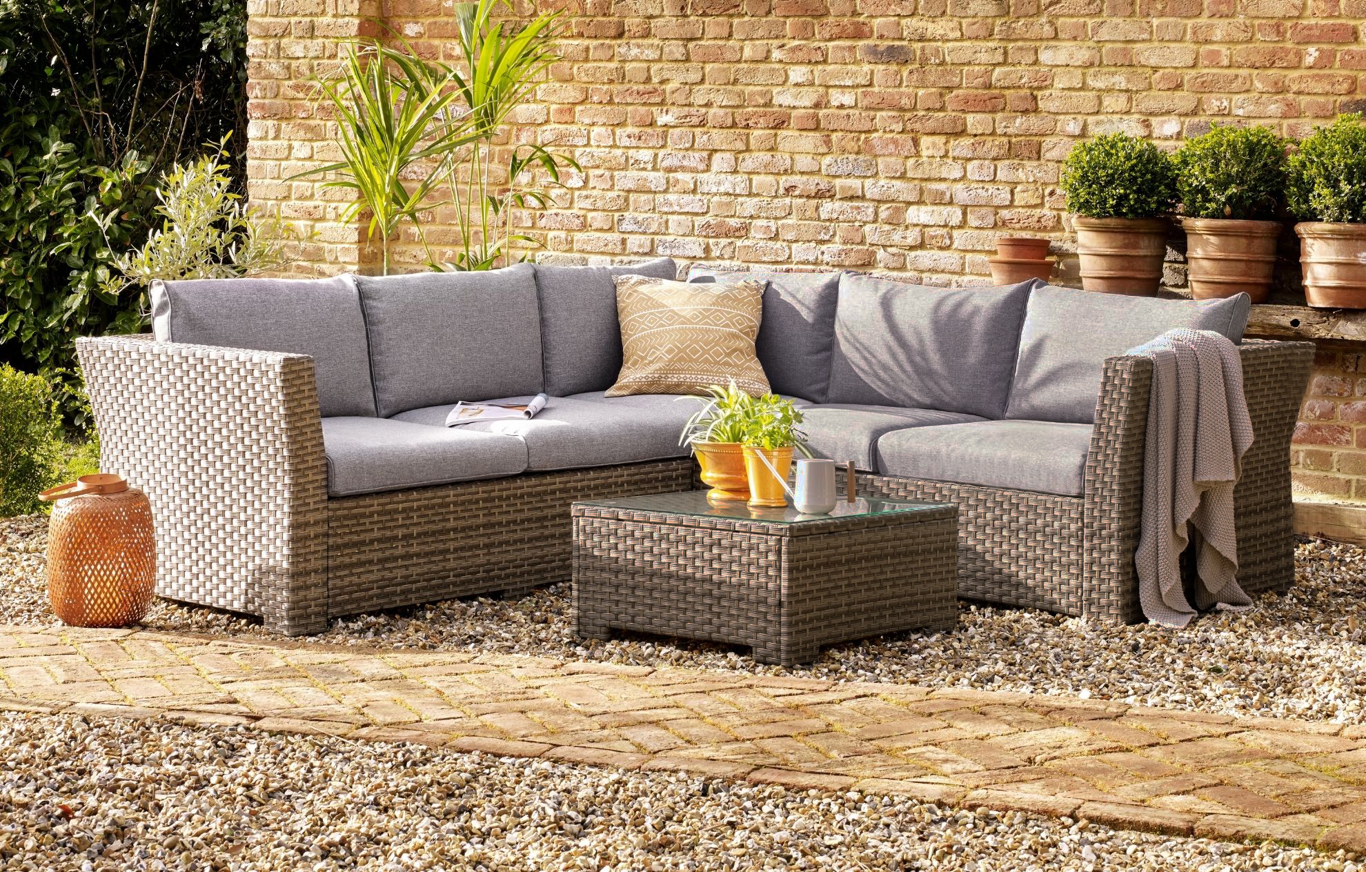 Grey Rattan 5 Seater Corner Garden Sofa Set - Joe’s Haven