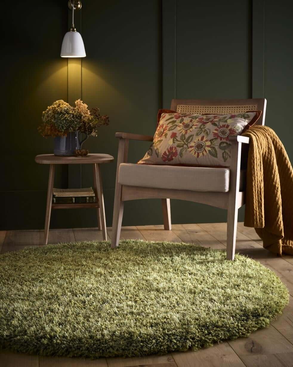 Chicago Olive Green Shaggy Rug - Joe’s Haven