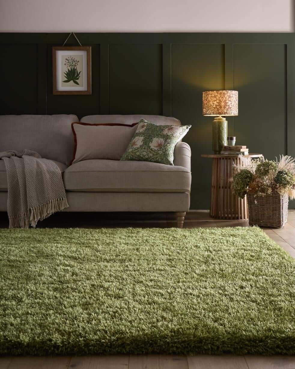 Chicago Olive Green Shaggy Rug - Joe’s Haven