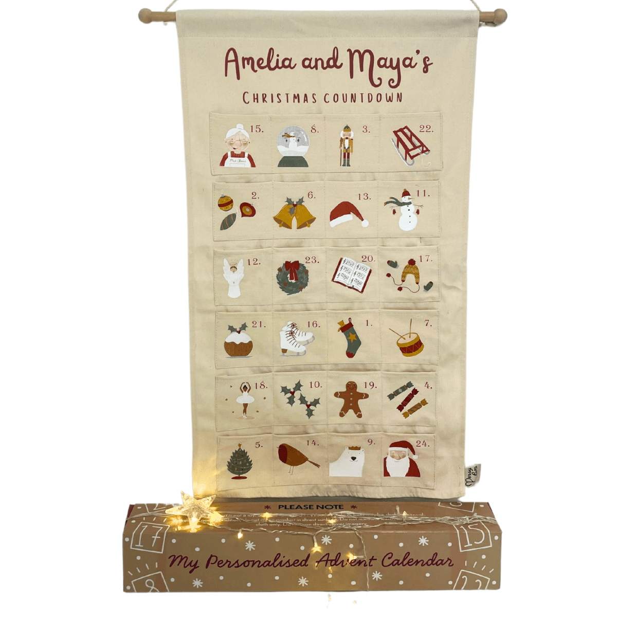 Personalised Fabric Christmas Advent Calendar - Christmas Countdown Calendar - Joe’s Haven
