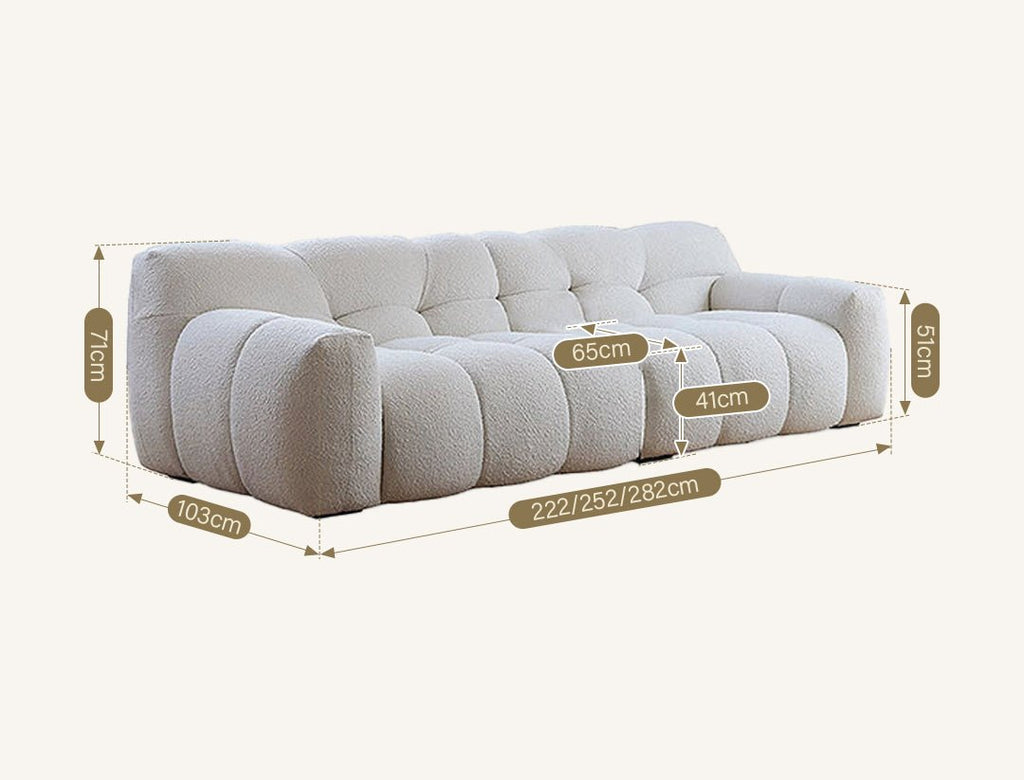 Cora Cloud Two/Three Seater Sofa, Boucle - Joe’s Haven
