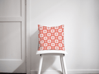 Coral and White Geometric Tiles Design Cushion, Throw Pillow - Joe’s Haven