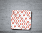 Coral and White Geometric Design Coasters, Table Decor Drinks Mat - Joe’s Haven