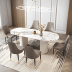 Costanza Dining Table, Sintered Stone, White - Joe’s Haven