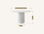 Cracky White Round Dining Table, Premium Terrazzo And Wood Base - Joe’s Haven
