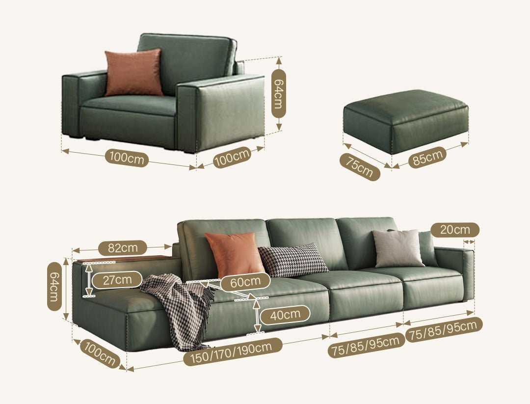 Cyril L511 Four Seater Sofa, Five Seater Sofa, Sixe Seater Sofa, Modular Sofa, Green - Joe’s Haven