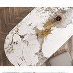 Costanza Oval Dining Table, Sintered Stone, White - Joe’s Haven
