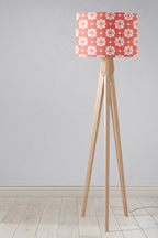 Coral and White Geometric Tiles Design Lampshade, Ceiling or Table Lamp Shade - Joe’s Haven