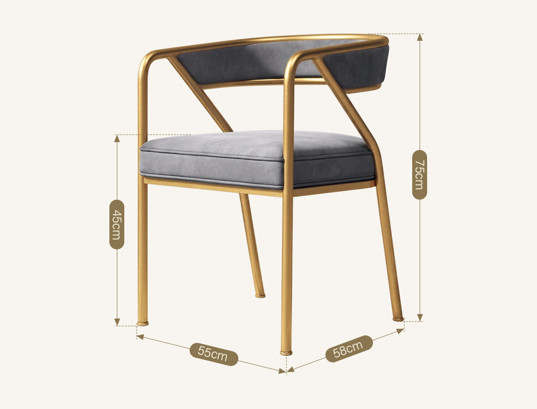 Dwight Dining Chair, Gold Frame