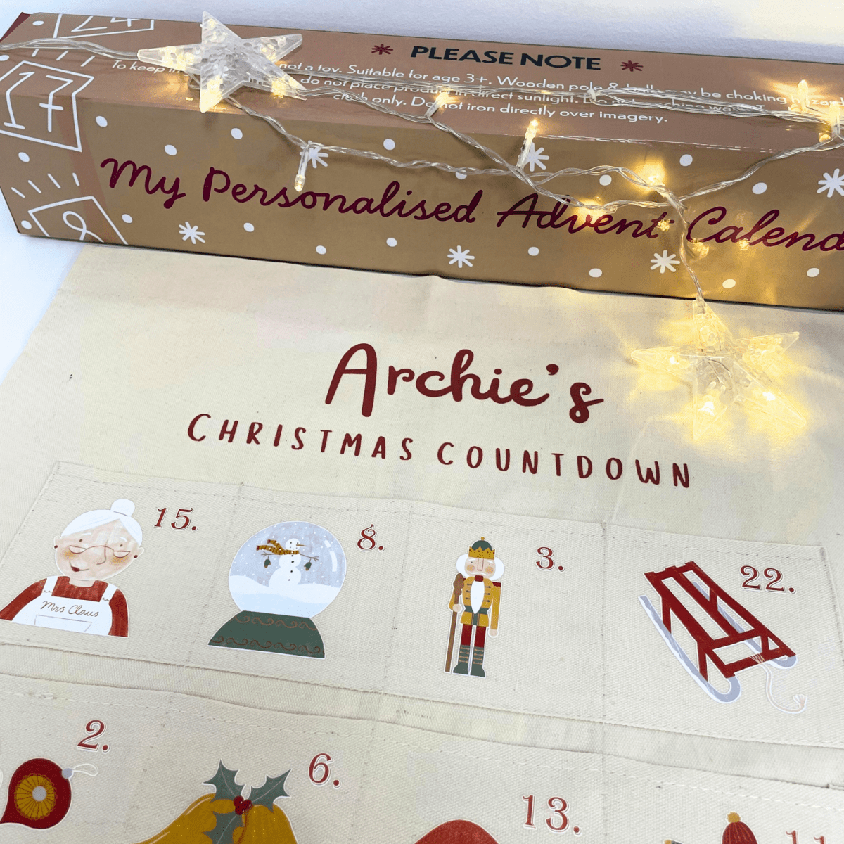 Personalised Fabric Christmas Advent Calendar - Christmas Countdown Calendar - Joe’s Haven