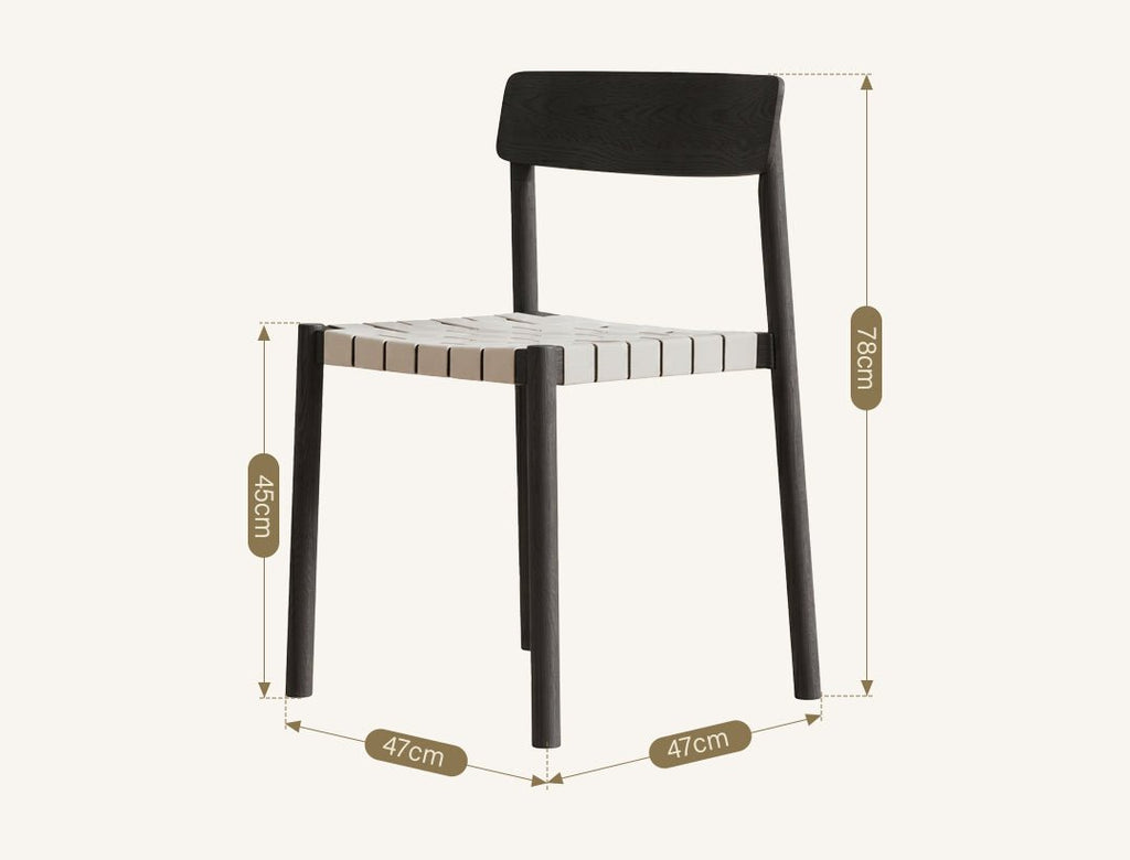 Eden Dining Chair, Black, Solid Wood & Linen - Joe’s Haven
