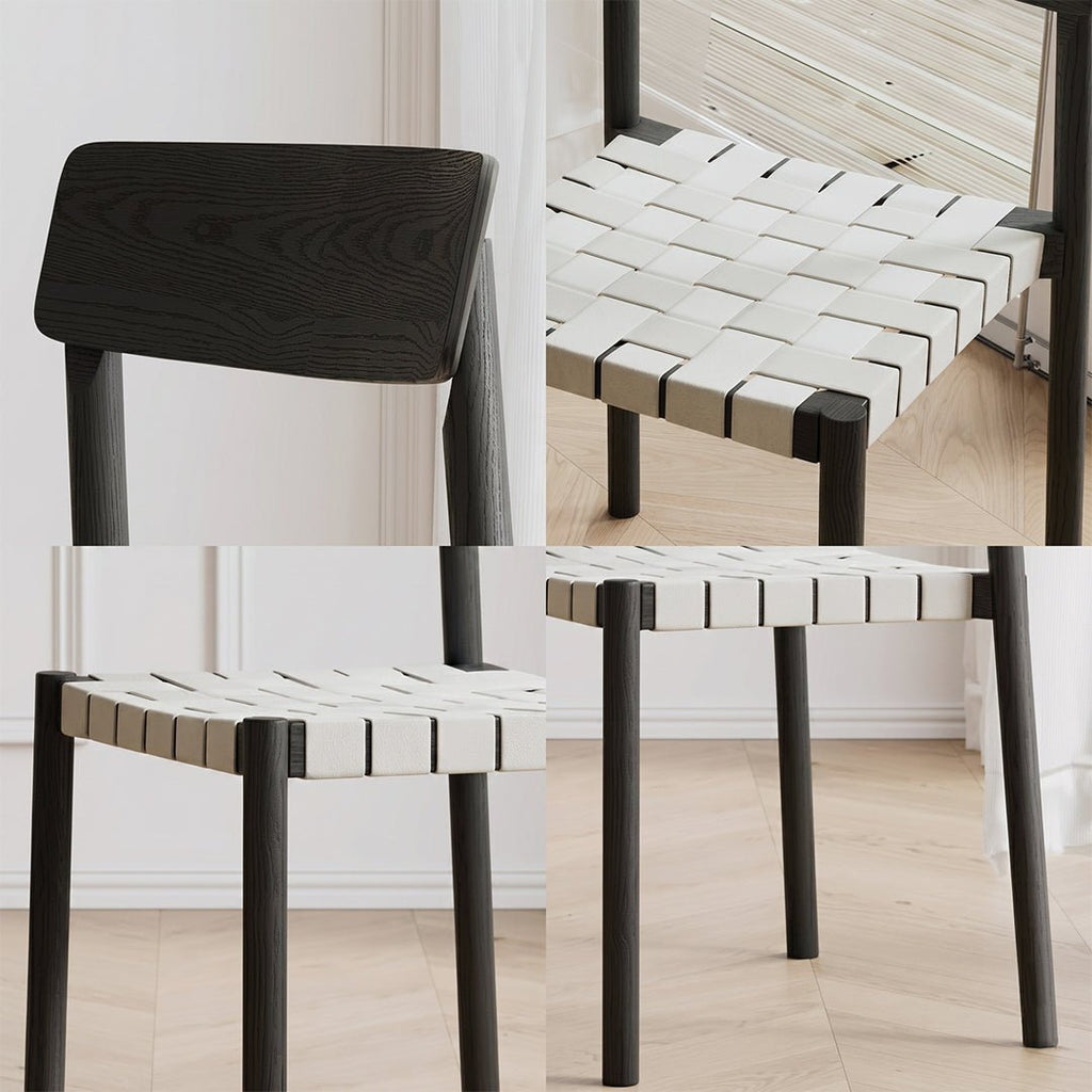 Eden Dining Chair, Black, Solid Wood & Linen - Joe’s Haven