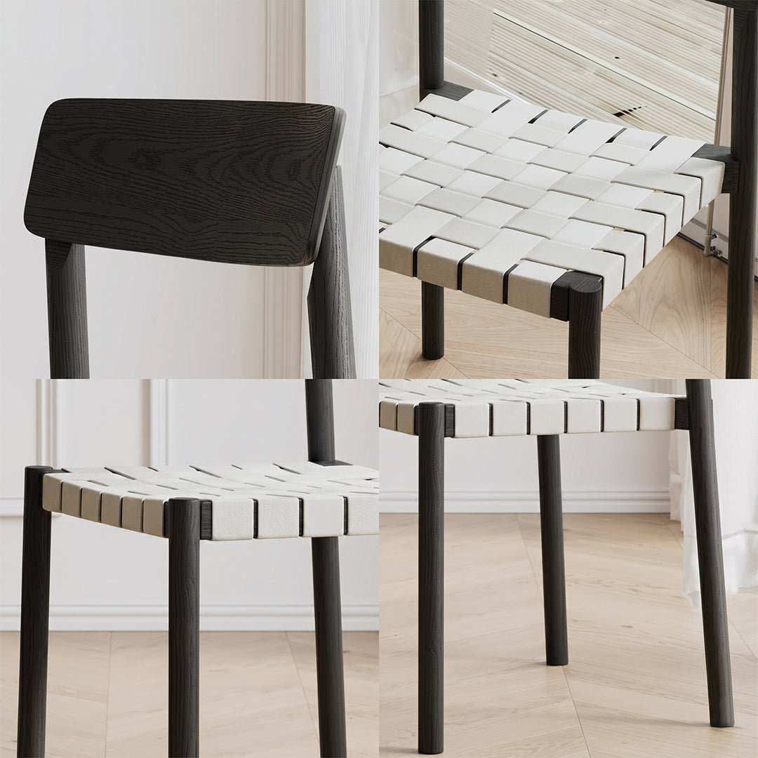 Eden Dining Chair, Black, Solid Wood & Linen - Joe’s Haven