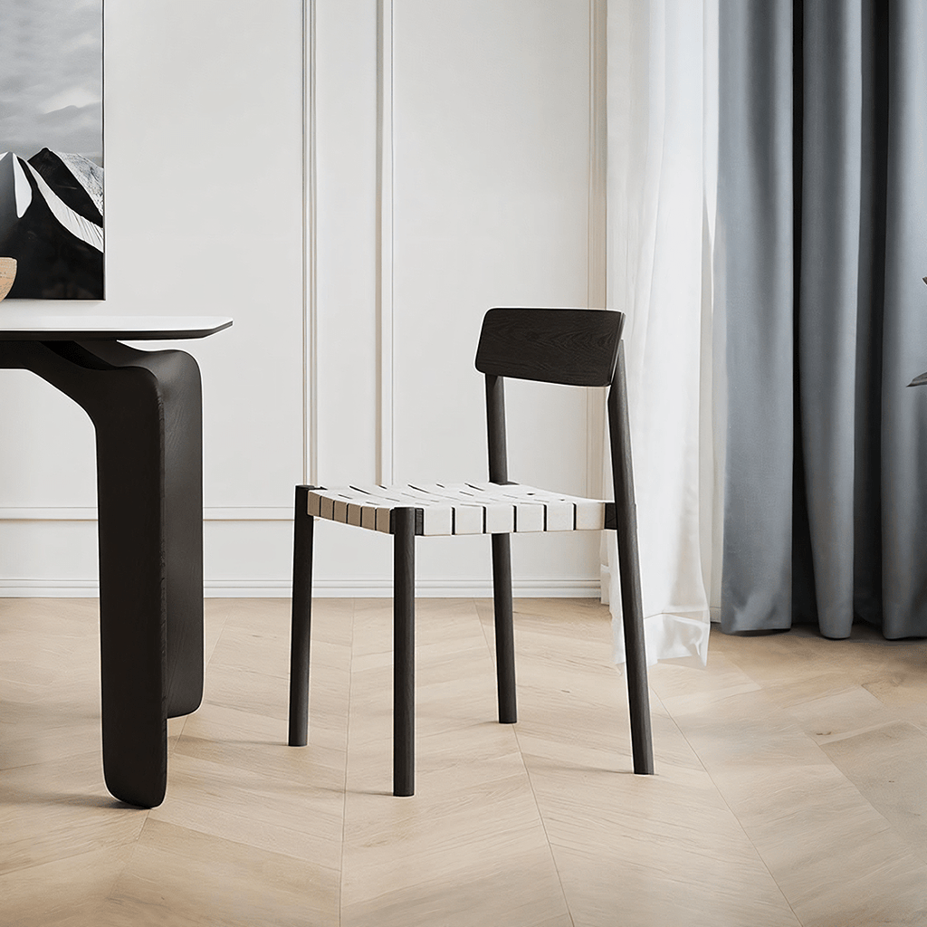 Eden Dining Chair, Black, Solid Wood & Linen - Joe’s Haven