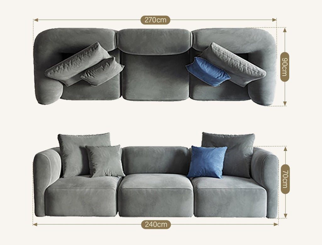 FIN Four Seater Sofa, Four Seater Corner Sofa, Grey Velvet - Joe’s Haven