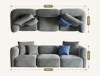 FIN Four Seater Sofa, Four Seater Corner Sofa, Grey Velvet - Joe’s Haven