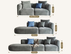 FIN Four Seater Sofa, Four Seater Corner Sofa, Grey Velvet - Joe’s Haven