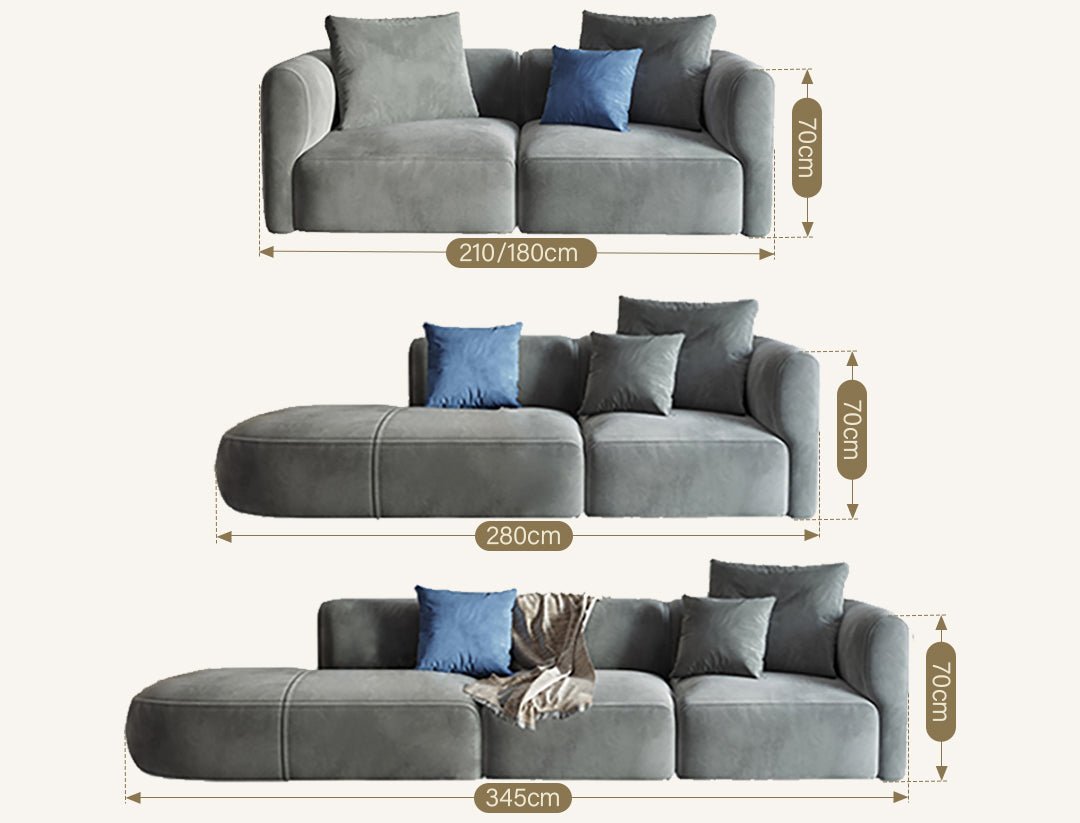 FIN Four Seater Sofa, Four Seater Corner Sofa, Grey Velvet - Joe’s Haven